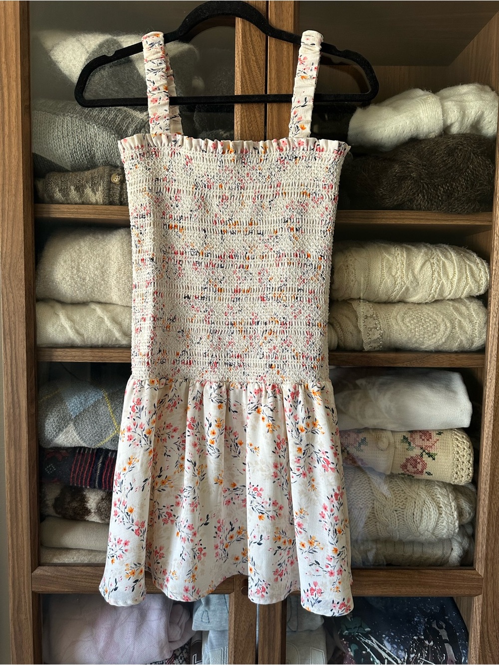 ALI & JAY Smocked Mini Dress with Pink & Orange Floral